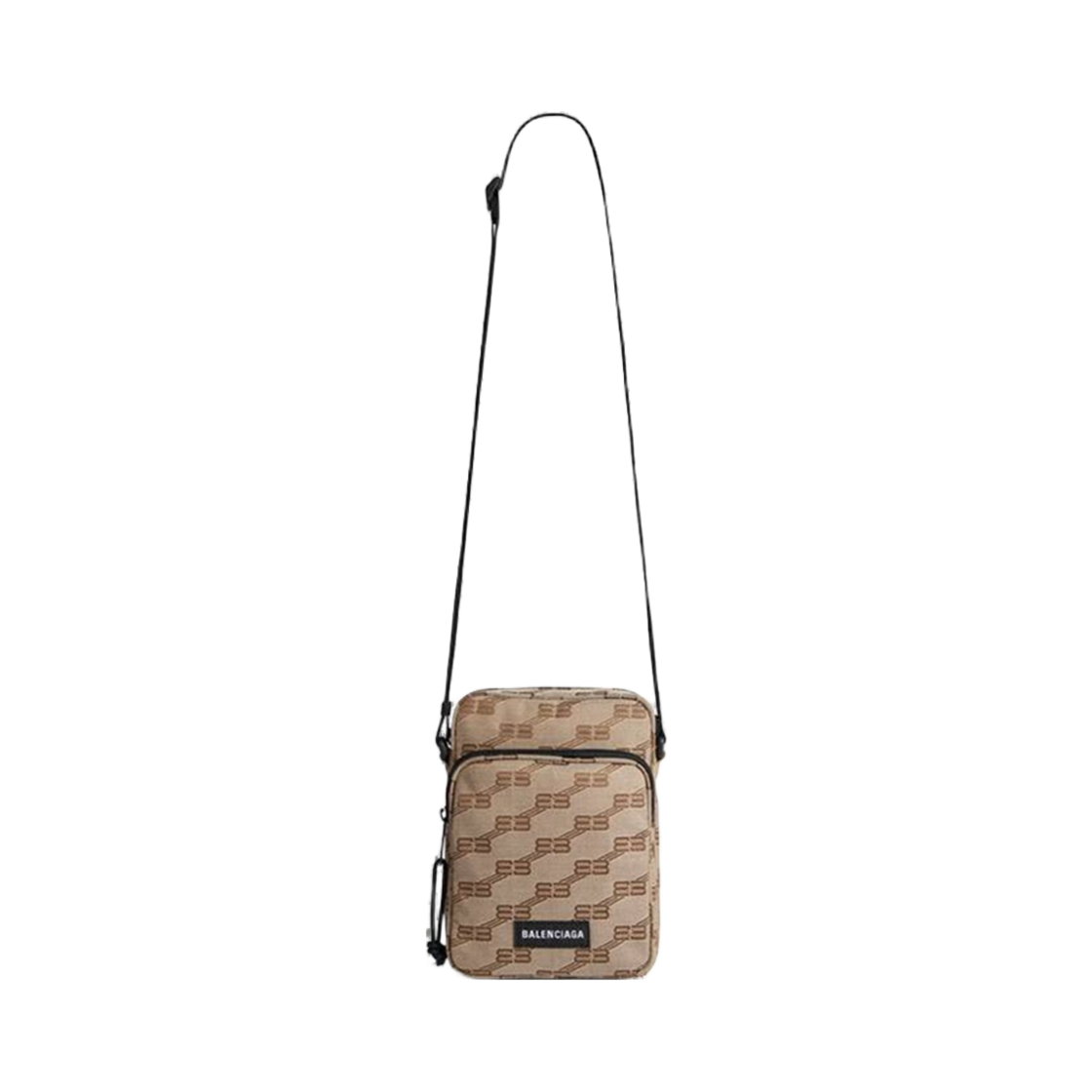 발렌시아가 시그니쳐 크로스바디 메신저 백 BB 모노그램 자카드 캔버스 베이지(Balenciaga Signature Crossbody Messenger Bag BB Monogram Jacquard Canvas Beige) - 1
