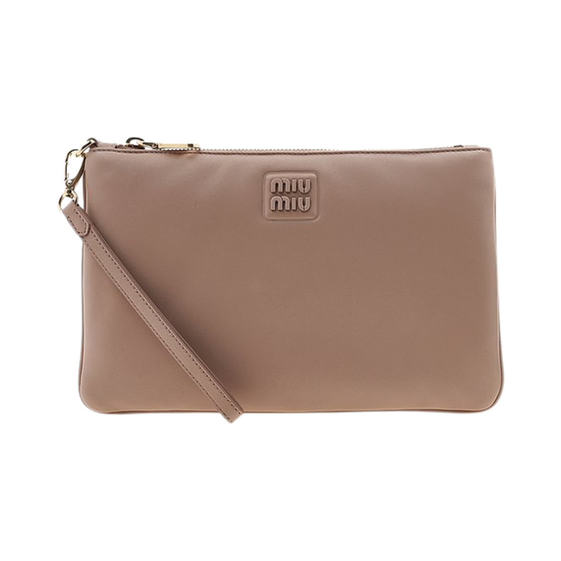 5NH012-2F8K-F0770 Miu Miu Leather Logo Straps Clutch Cameo