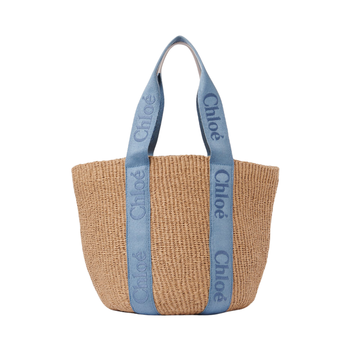 CHC23AS380L184E2 Chloe Large Woody Tote Bag Washed Blue