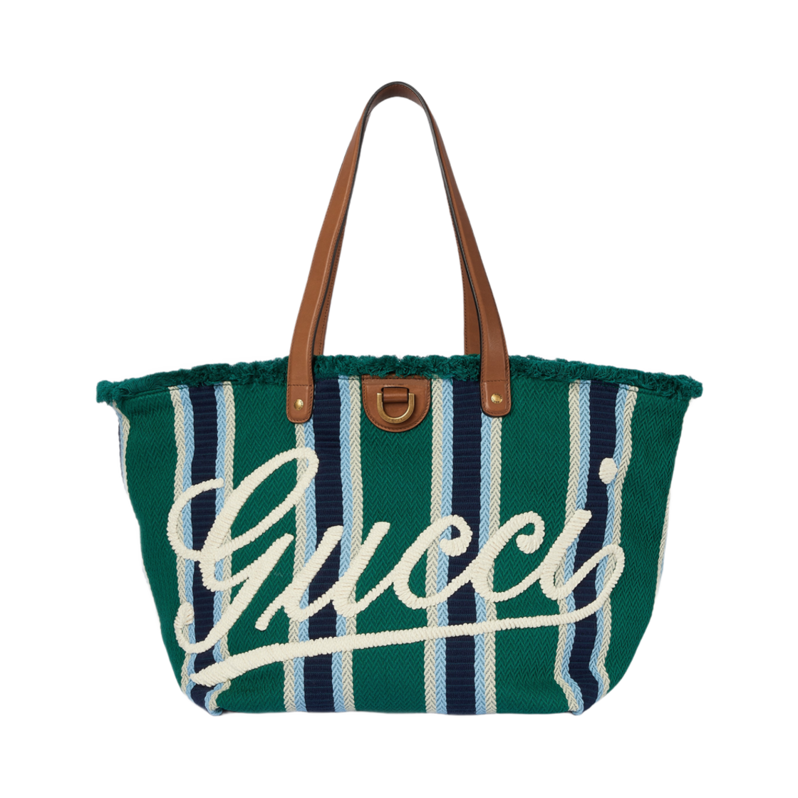 구찌 자수 미디움 캔버스 토트백 그린 멀티컬러(Gucci Embroidery Medium Canvas Tote Bag Green Multicolor) - 1