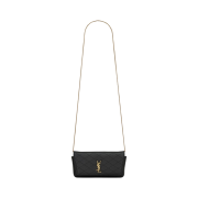 Saint Laurent Gaby Phone Holder in Quilted Leather Black