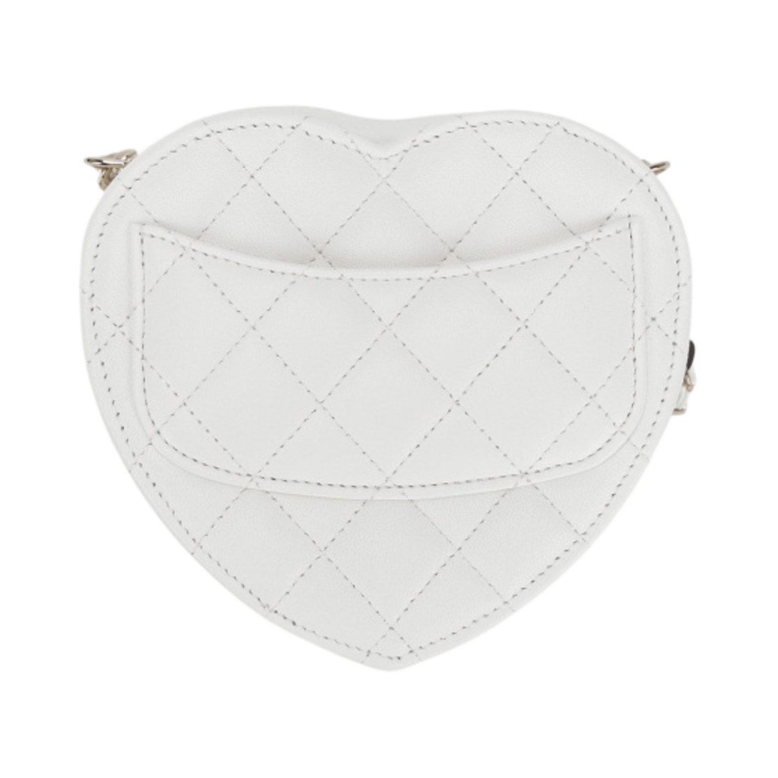 샤넬 핸들 장식의 하트 클러치 램스킨 & 골드 메탈 화이트(Chanel Heart Clutch with Chain Lambskin & Gold White) - 2