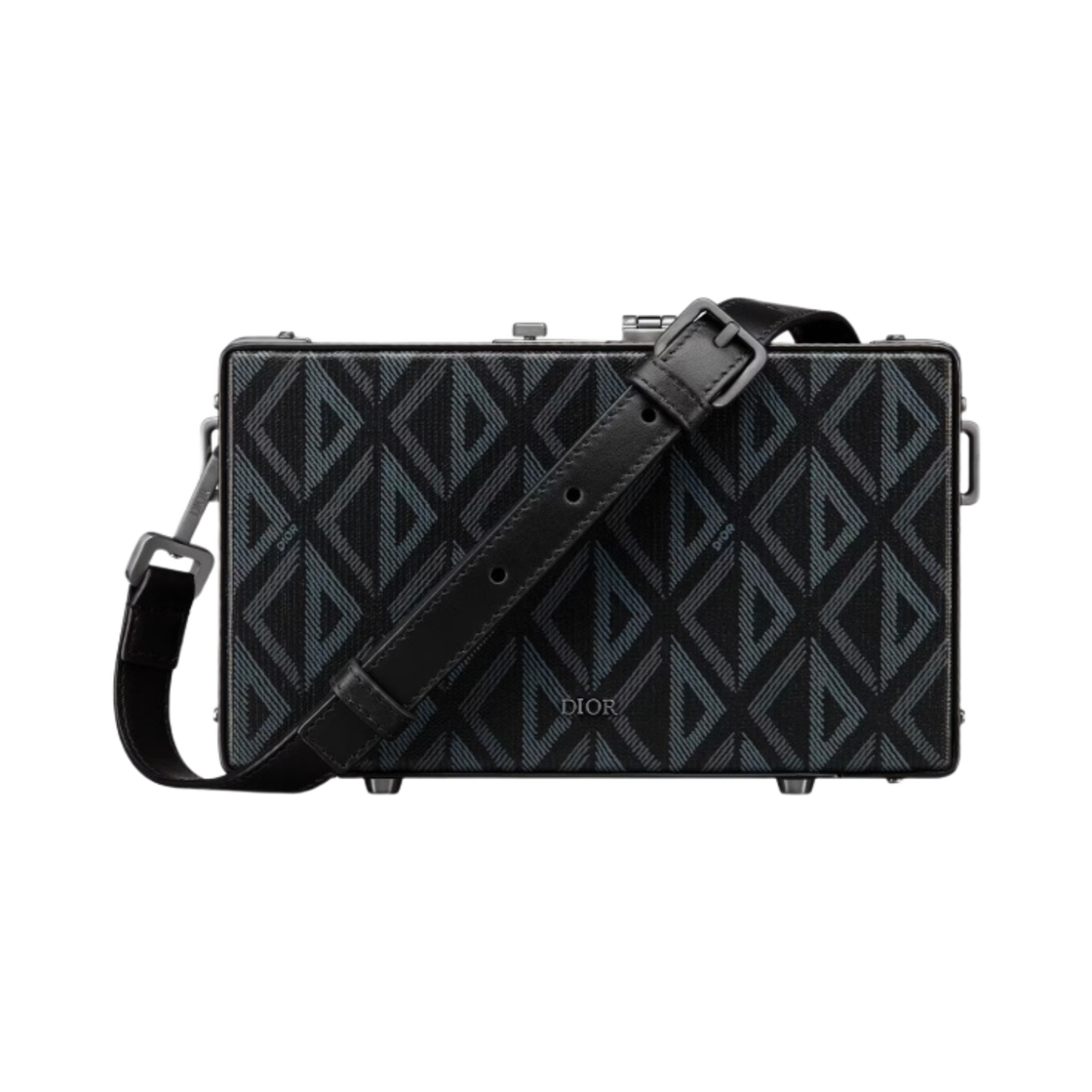 디올 락 라이트 케이스 백 스트랩 CD 다이아몬드 캔버스 스무스 카프스킨 블랙(Dior Lock Mini Case Bag Strap CD Diamond Canvas Smooth Calfskin Black) - 1
