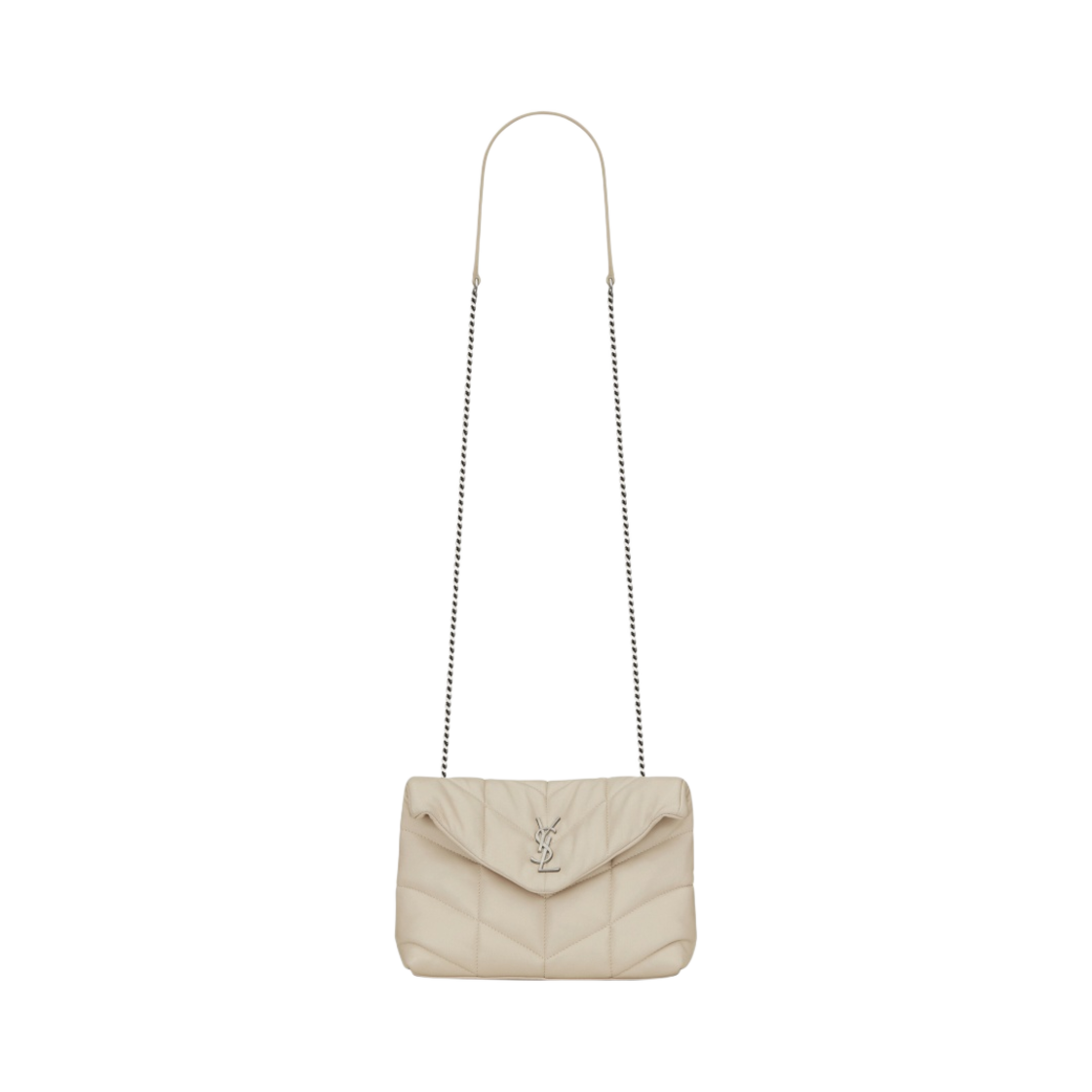 생로랑 퀼티드 램스킨 퍼퍼 토이백 블랑 빈티지(Saint Laurent Puffer Toy Bag in Quilted Lambskin Blanc Vintage) - 1