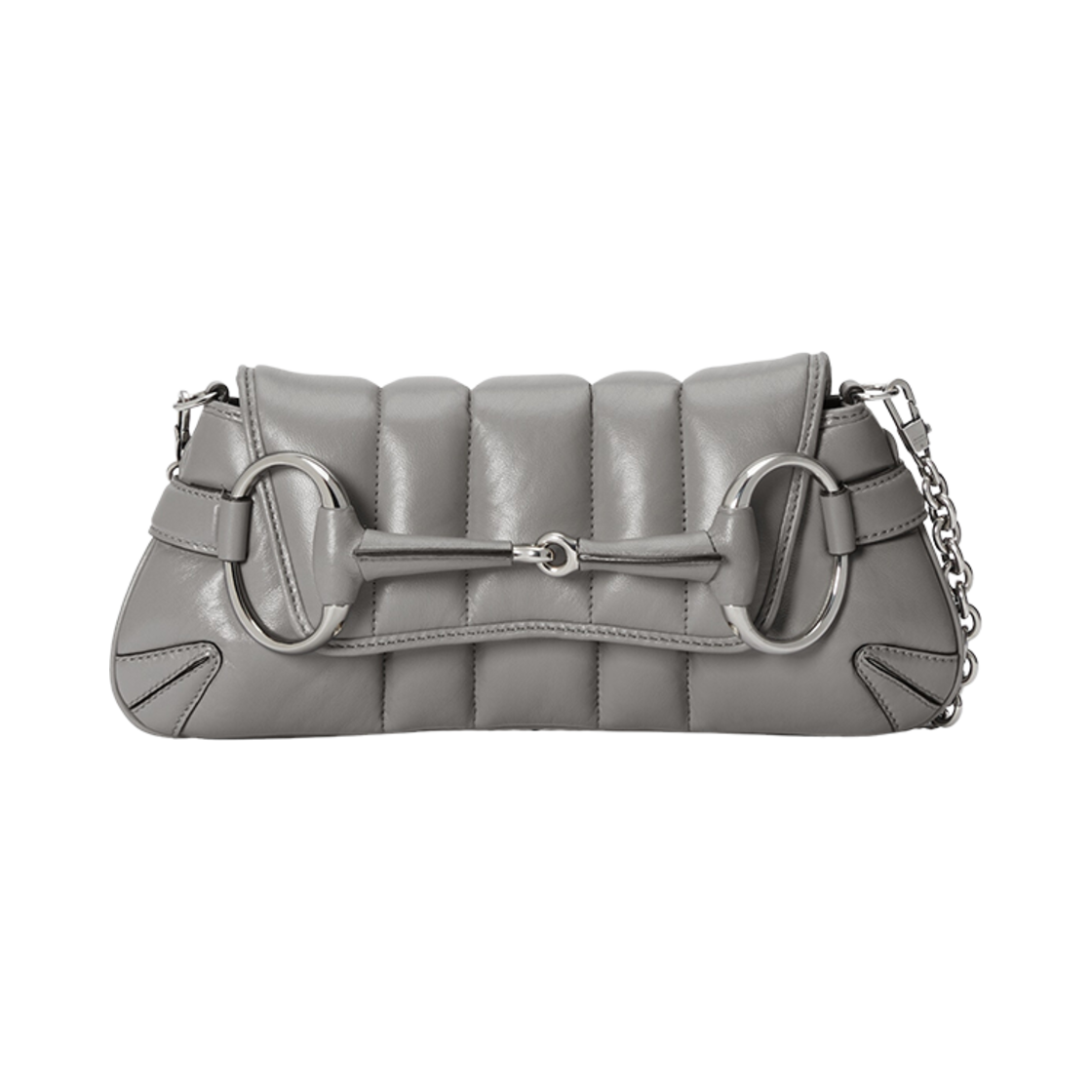 구찌 홀스빗 체인 스몰 숄더백 그레이 레더(Gucci Horsebit Chain Small Shoulder Bag Grey Leather) - 1