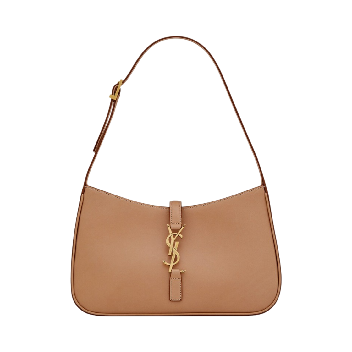 생로랑 베지터블 탠 레더 브론즈 모노그램 르 5 아 7 호보백 브라운 골드