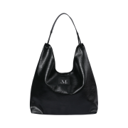 MUCENT Kaez Double Line Eyelet Leather Shoulder Bag Black