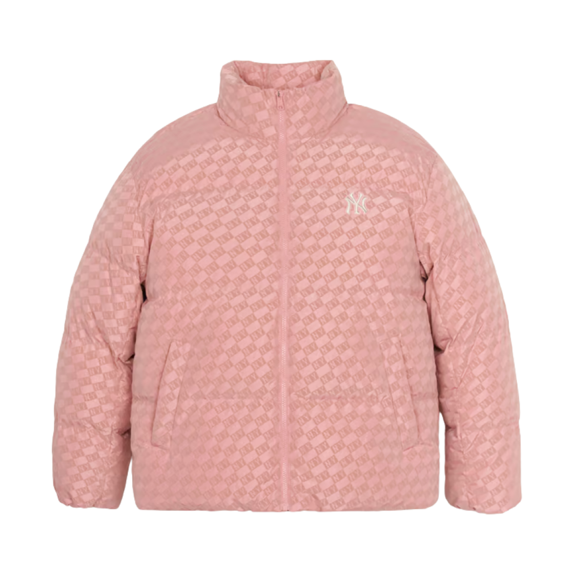 MLB 클래식 모노그램 톤톤 벨벳 숏 푸퍼 자켓 뉴욕 양키스 MG.핑크(MLB Classic Monogram Tone Tone Velvet Short Puffer Jacket New York Yankees MG.Pink)