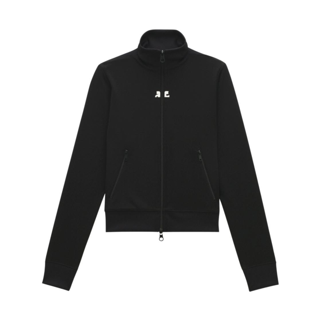 (W) 꾸레쥬 집 조깅 자켓 블랙((W) Courreges Jogging Jacket with Zip Black)