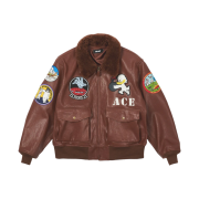 Palace Leather Flight Jacket Brown - 22SS
