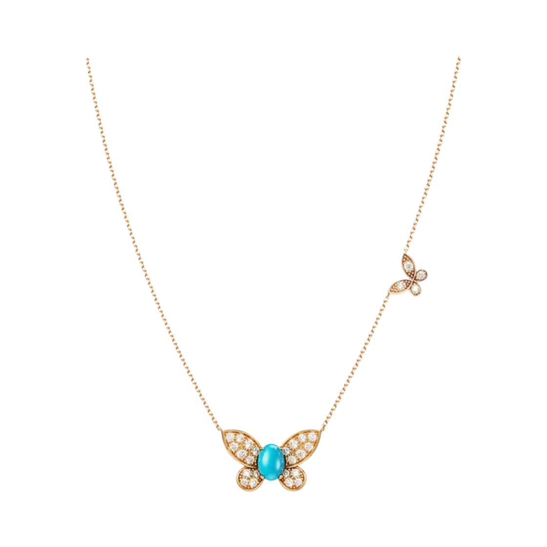 HDMI0619P Miko Morpho Turquoise L Necklace Yellow Gold