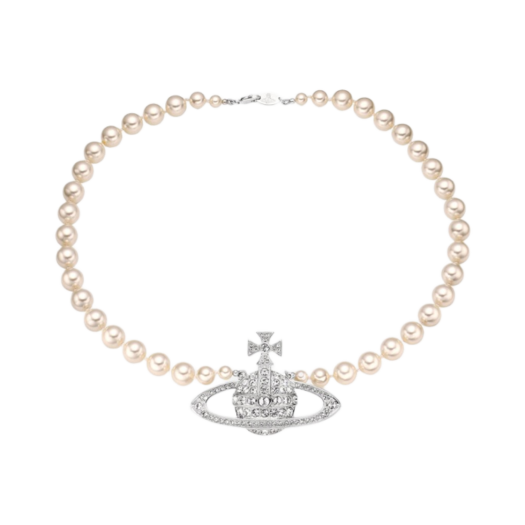 Vivienne Westwood Pearl Bas Relief Necklace Cream