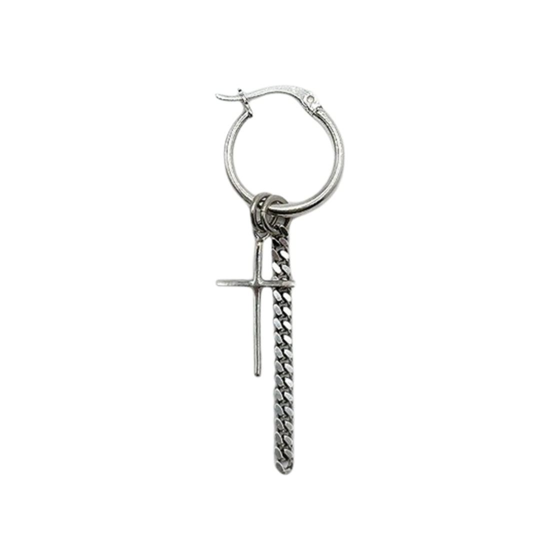 프리카 체인 앤 크로스 이어링 실버(Frica Chain & Cross Earring Silver)