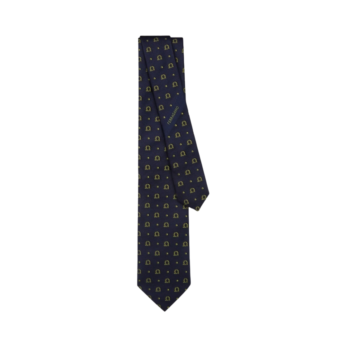 페라가모 간치니 자카드 타이 다크 블루(Ferragamo Gancini Jacquard Tie Dark Blue) - 1