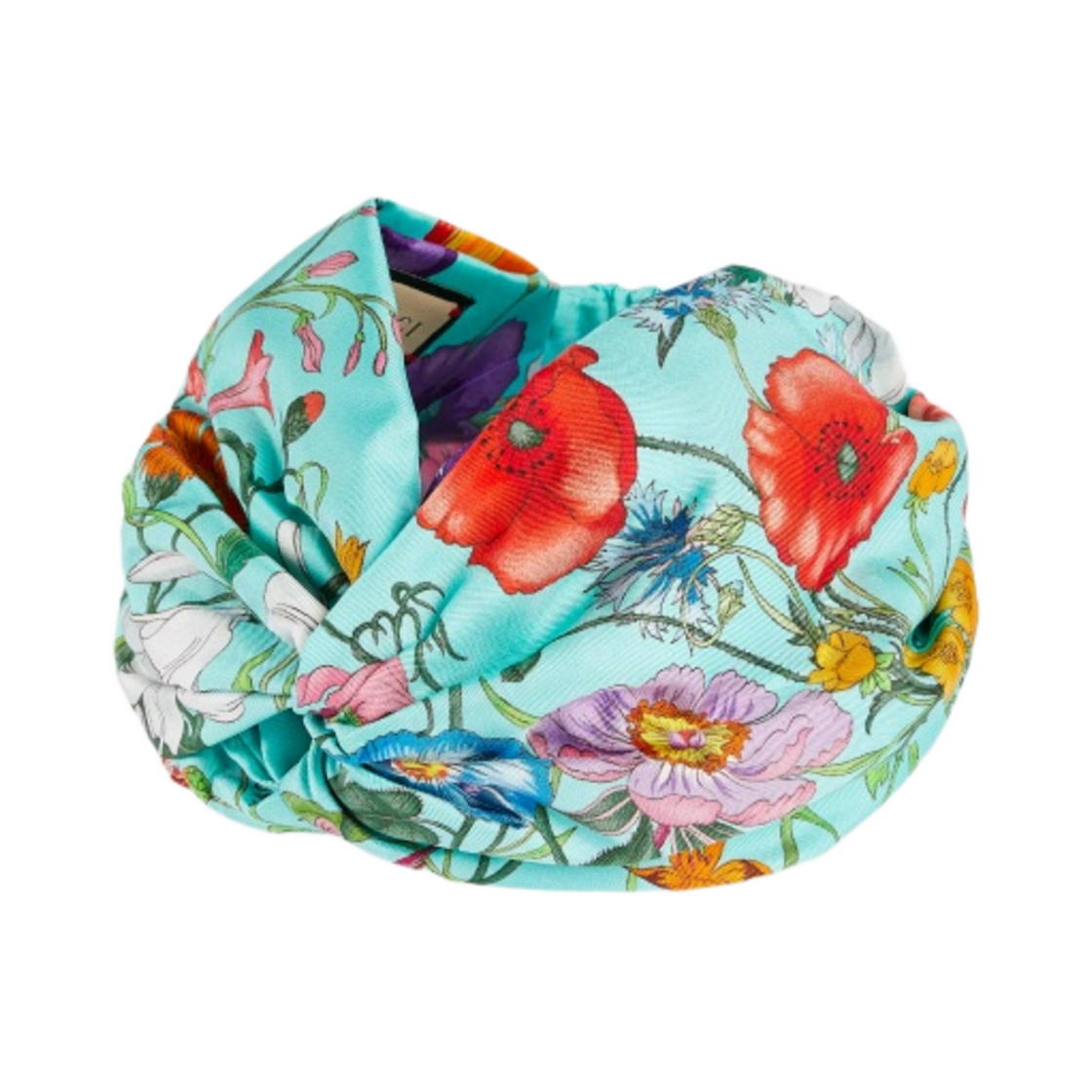 (W) 구찌 플로라 프린트 실크 헤드밴드 그린 멀티컬러((W) Gucci Flora Print Silk Headband Green Multicolour) - 2