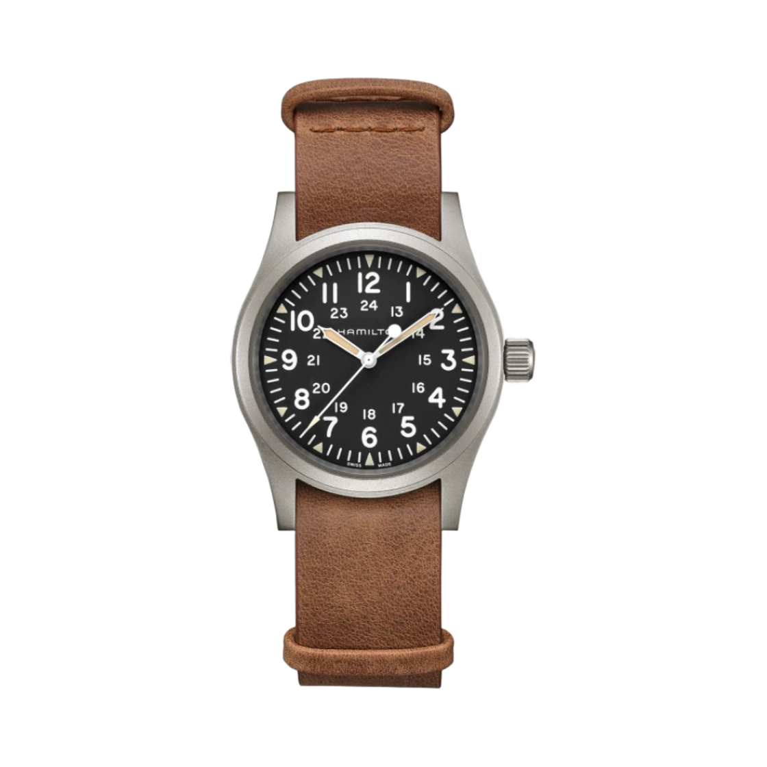 해밀턴 카키 필드 메카니컬 38mm 소가죽 브라운 블랙(Hamilton Khaki Field Mechanical 38mm Cow Leather Brown Black)