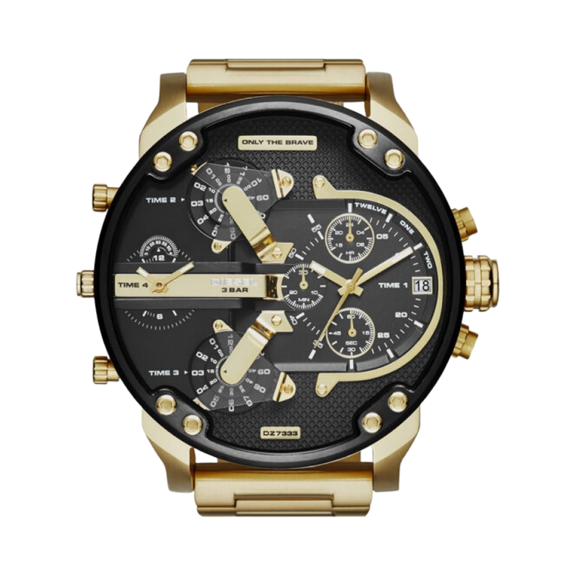 DZ7333 Diesel DZ7333 Mr. Daddy 2.0 Quartz 57mm Black Stainless Steel Gold