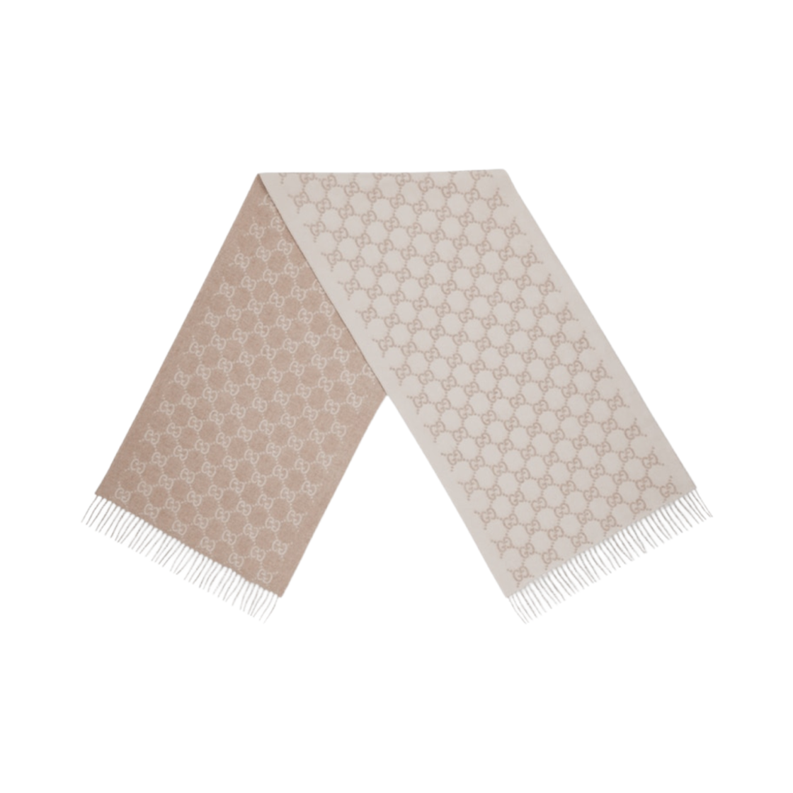 구찌 GG 캐시미어 숄 화이트 브라운(Gucci GG Cashmere Shawl White Brown) - 2