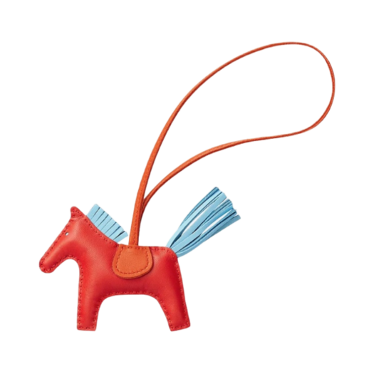 Hermes Rodeo PM Charm Milo & Capucine Celeste Cornaline