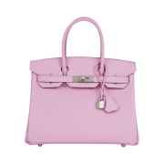 Hermes Birkin 30 Bag Epsom & Palladium Mauve Sylvestre