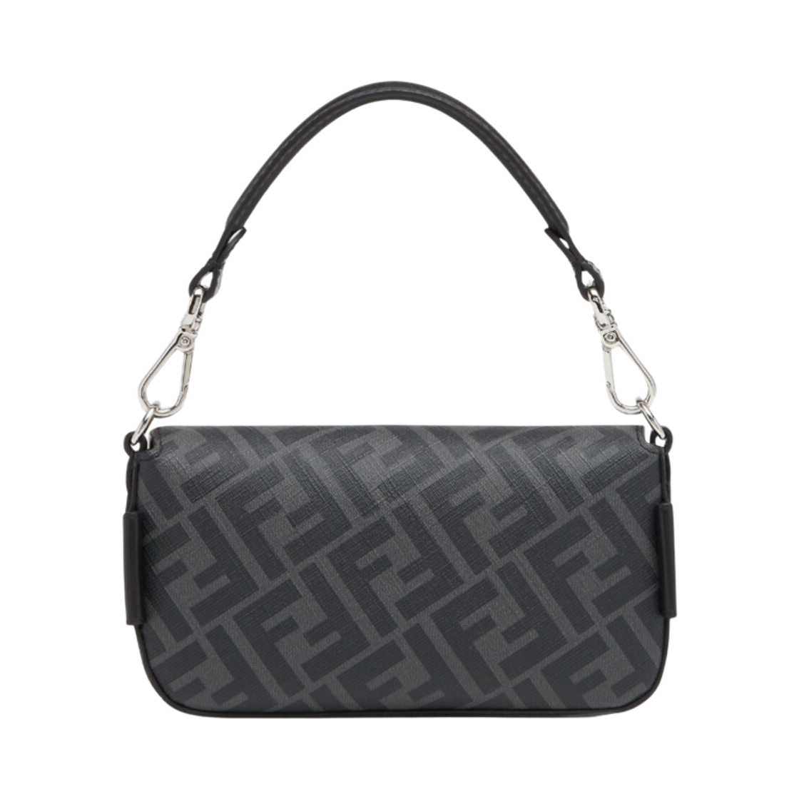 펜디 레더 FF 패브릭 바게뜨 미니 폰 케이스 블랙(Fendi Leather FF Fabric Baguette Mini Phone Case Black) - 3