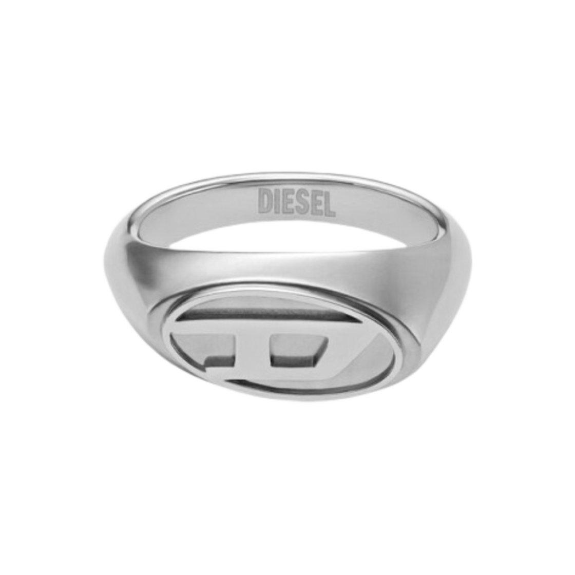 디젤 Dx1475 스테인리스 스틸 시그넷 링 실버(Diesel Dx1475 Stainless Steel Signet Ring Silver)