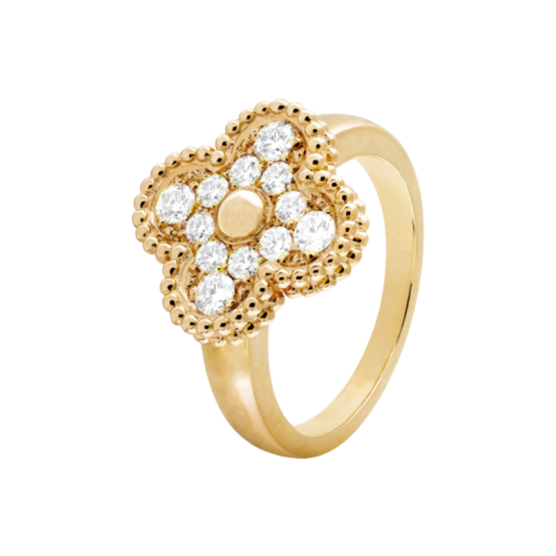 반 클리프 & 아펠 빈티지 알함브라 링 18K 옐로우 골드 다이아몬드(Van Cleef & Arpels Vintage Alhambra Ring 18K Yellow Gold Diamond)