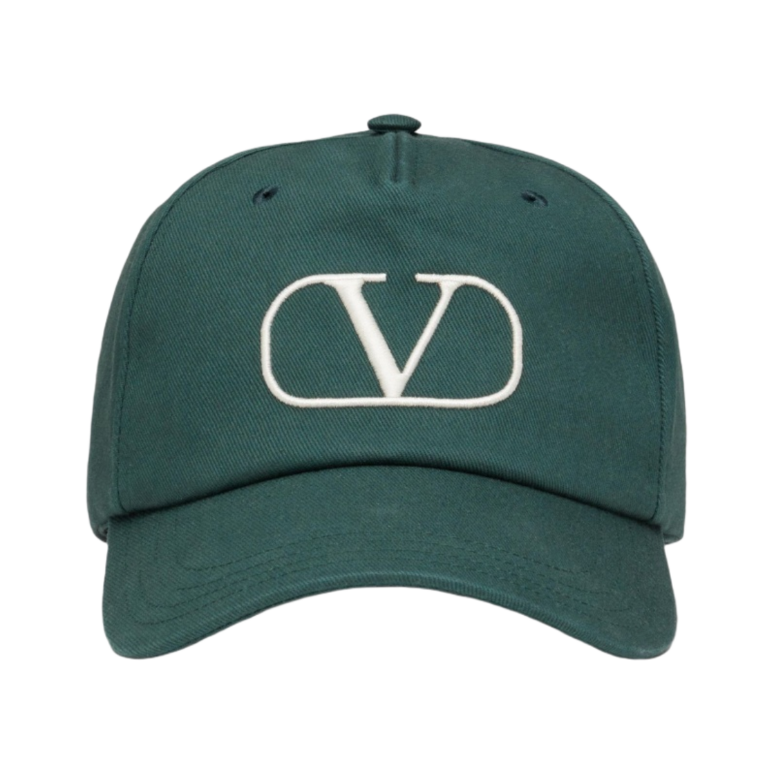 HDA10EXXLQ0 Valentino Vlogo Signature Baseball Cap Green Ivory