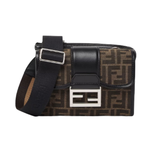 Fendi Double Baguette FF Jacquard Bag Brown