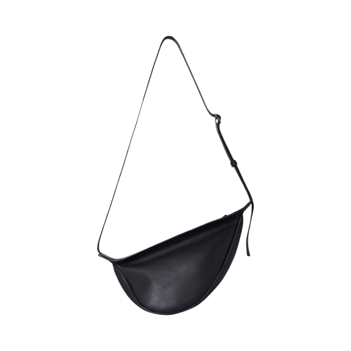 W1197L52BLPL The Row Small Slouchy Banana Bag in Leather Black