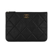 Chanel 19 Pouch Lambskin & Gold Black