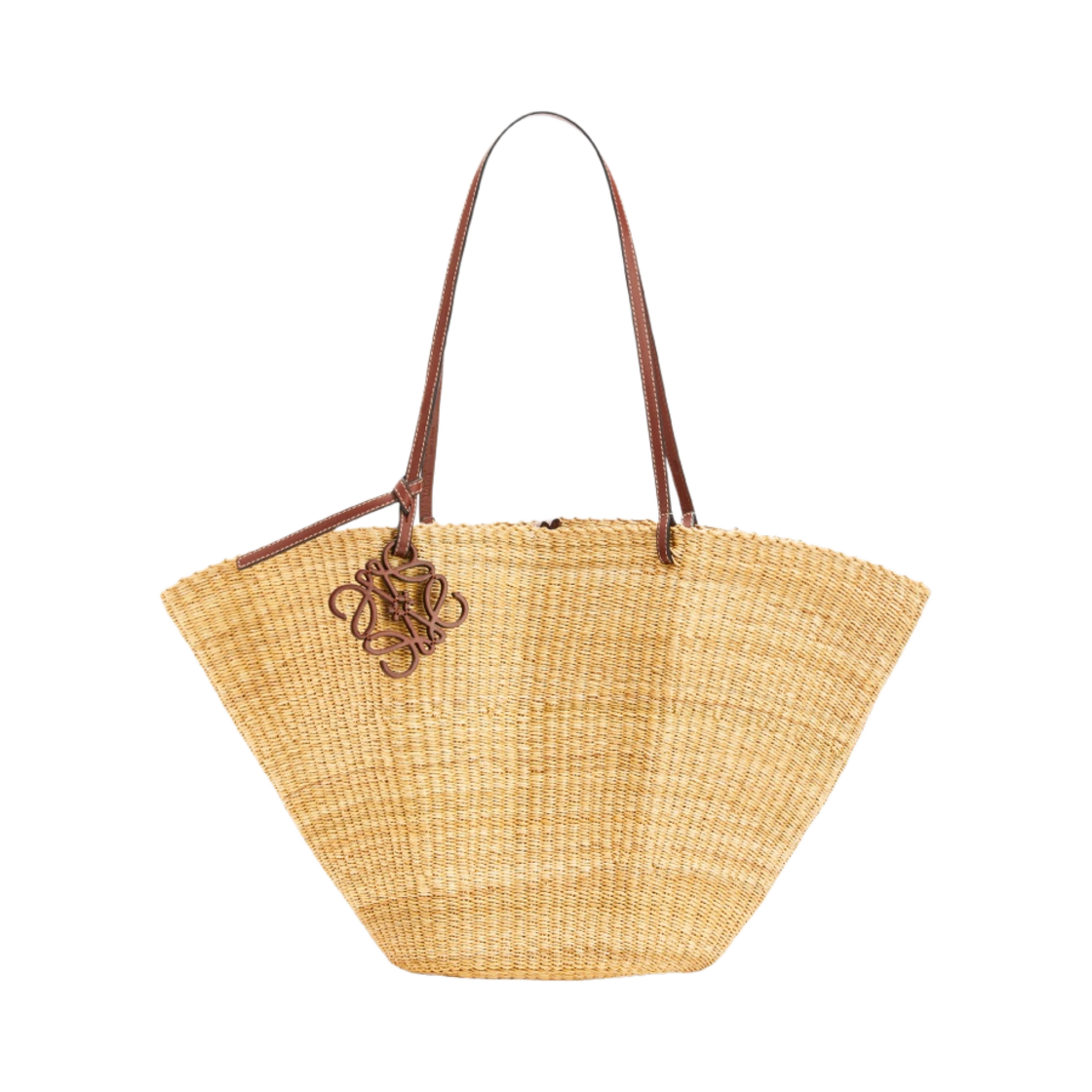 로에베 엘리펀트 그래스 앤 카프스킨 쉘 베스킷백 내츄럴 피칸(Loewe Shell Basket Bag in Elephant Grass and Calfskin Natural Pecan) - 1
