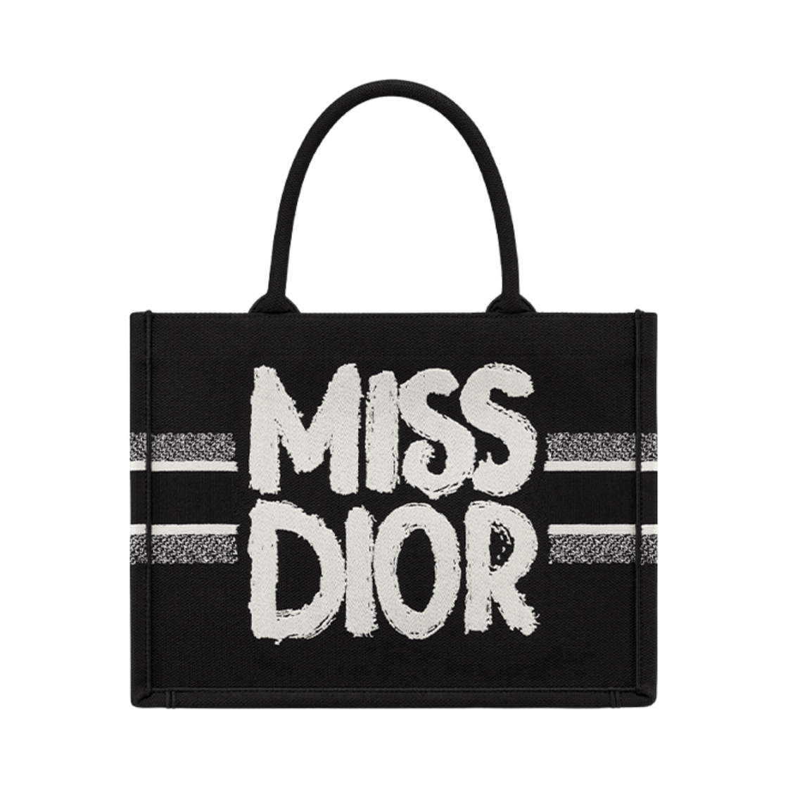 디올 북 토트 미디움 백 미스 디올 그래피티 자수 블랙 화이트(Dior Book Tote Medium Bag Miss Dior Graffiti Embroidery Black White) - 1