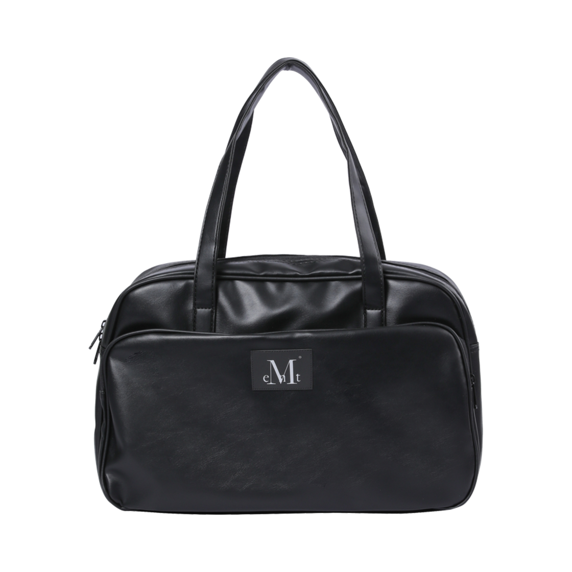 P00000VT_01 MUCENT Yande Front Pocket Big Leather Tote Bag Black