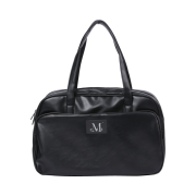 MUCENT Yande Front Pocket Big Leather Tote Bag Black