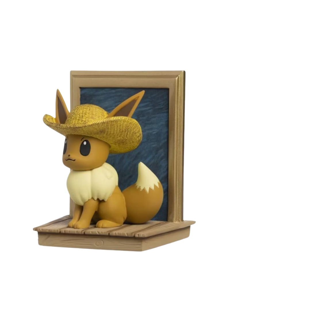 포켓몬 센터 x 반 고흐 뮤지엄 이브이 인스파이어드 바이 셀프 포트레이트 스트로우 햇 피규어(Pokemon Center x Van Gogh Museum Eevee Inspired by Self-Portrait with Straw Hat Figure)
