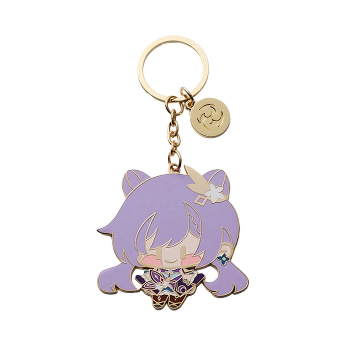 6974096530403 Genshin Metal Keychain Chibi Character Keqing