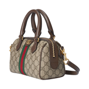 Gucci Ophidia GG Mini Top Handle Bag Beige Ebony Canvas