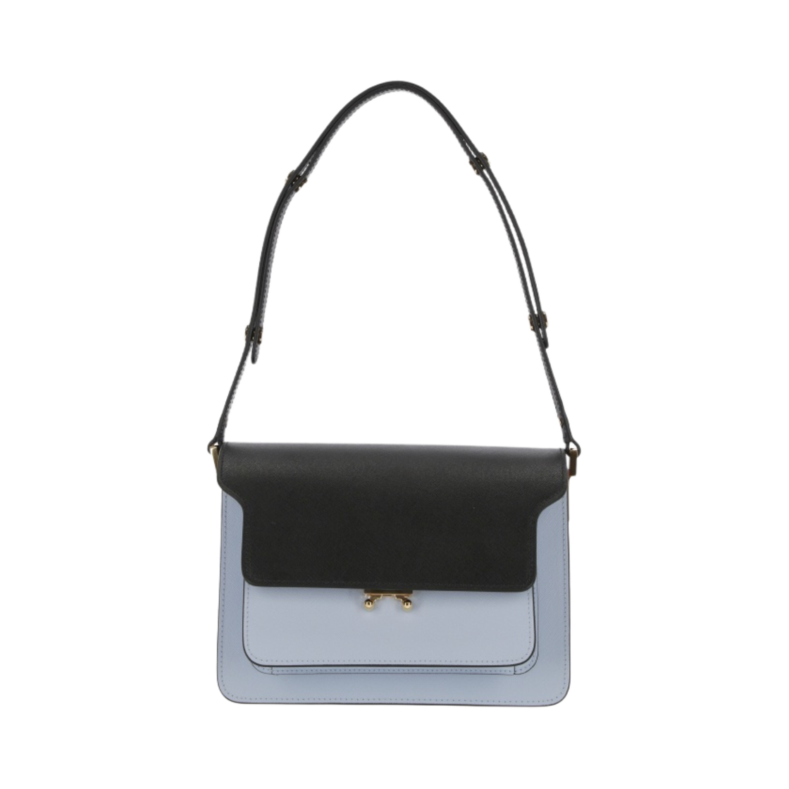 마르니 사피아노 미니 트렁크백 블랙 일루젼 블루 칠리(Marni Saffiano Mini Trunk Bag Black Illusion Blue Chili) - 1