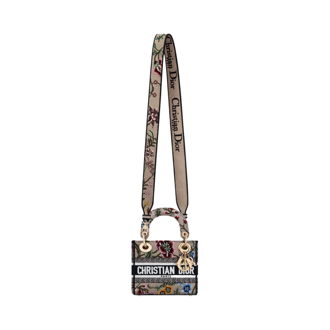 디올 레이디 디 라이트 미니백 핑크 멀티컬러 디올 쁘띠 플레르 자수(Dior Lady D-Lite Mini Bag Pink Multicolor Dior Petites Fleurs Embroidery) - 5