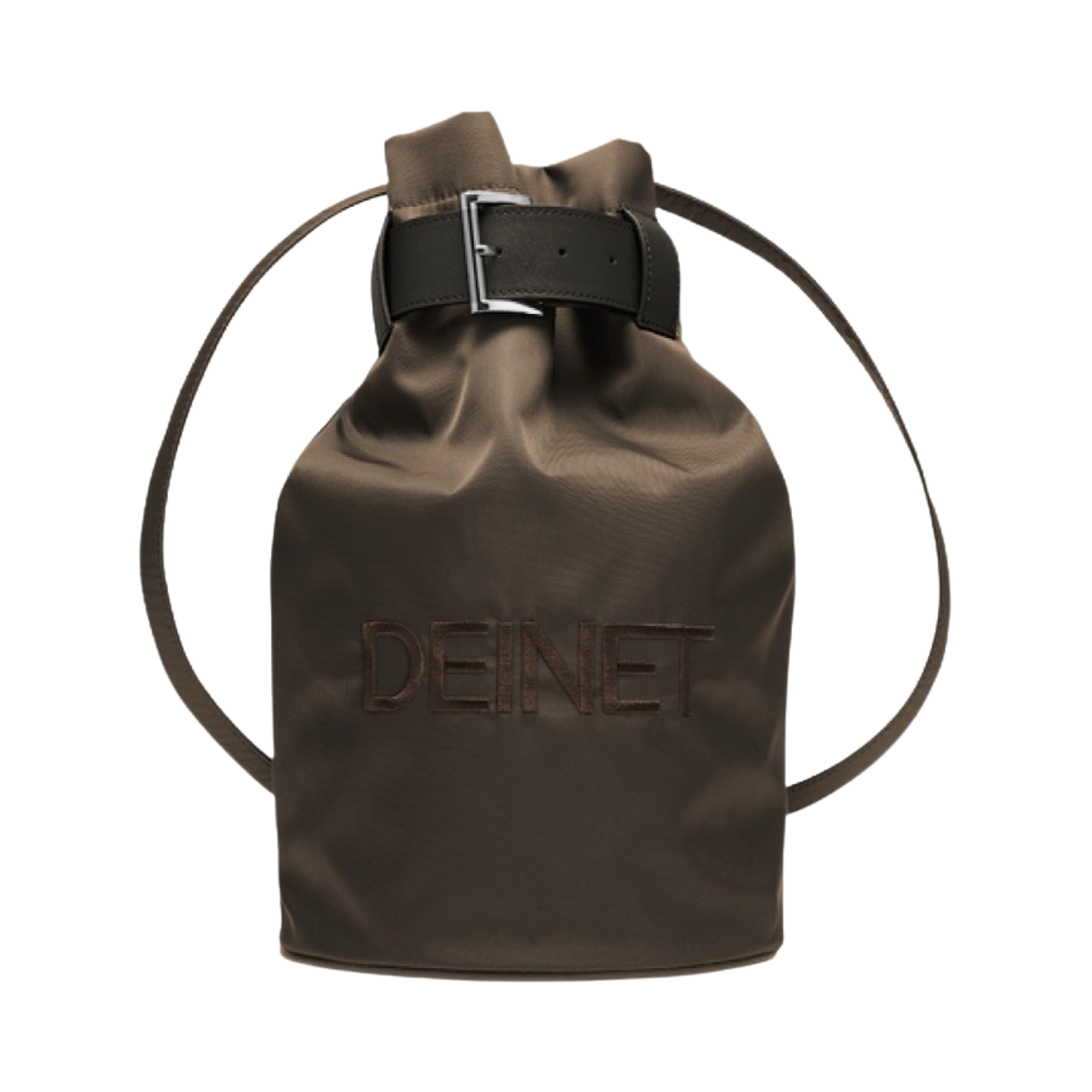 (W) 다이닛 로고 버킷백 브라운((W) Deinet Logo Bucket Bag in Brown)