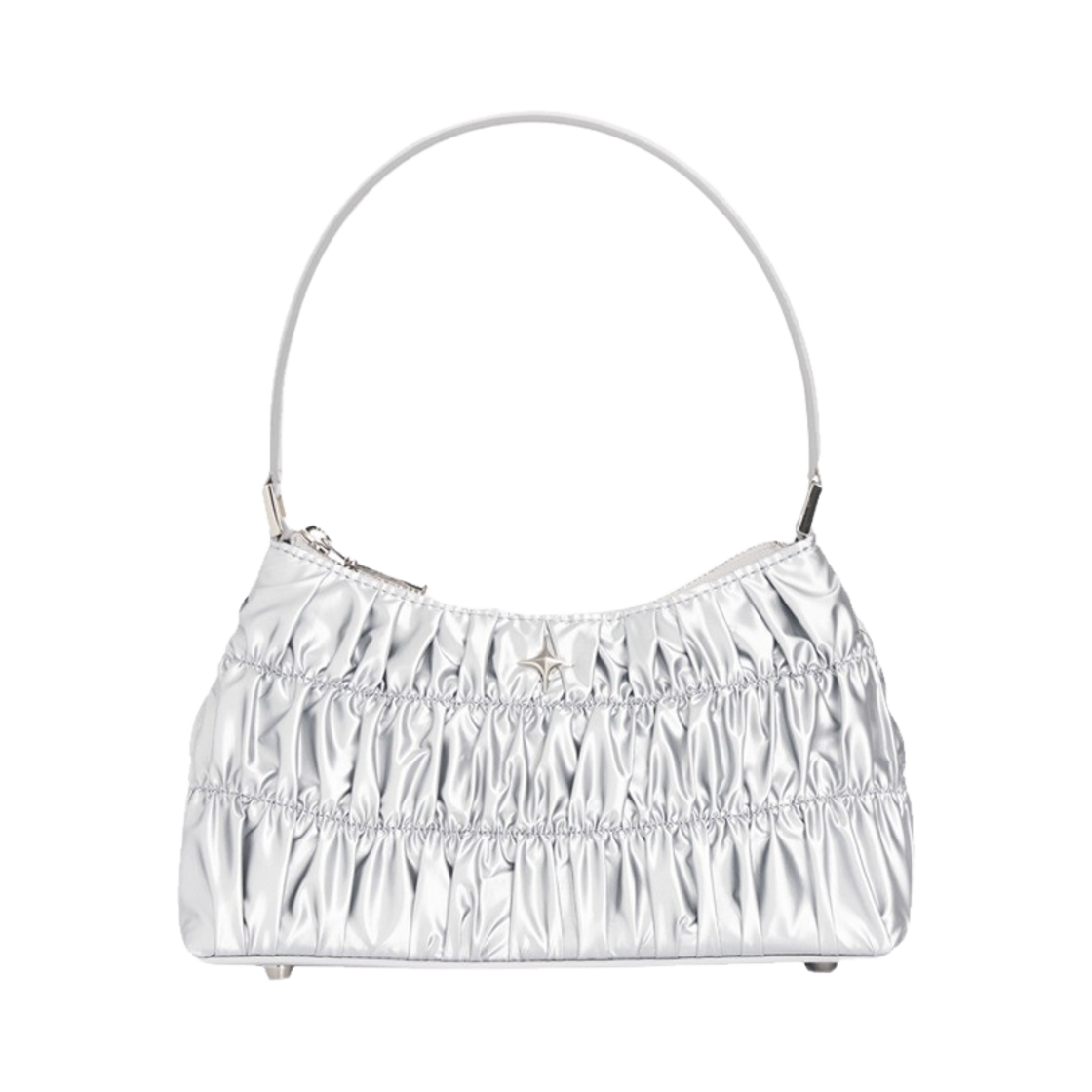 포어필 우먼 스파클 스타 셔링 호보 백 실버(For Appeal Women Sparkle Star Shirring Hobo Bag Silver)