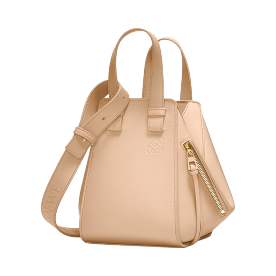로에베 해먹 컴팩트 백 인 사틴 카프스킨 누드(Loewe Hammock Compact Bag In Satin Calfskin Nude)