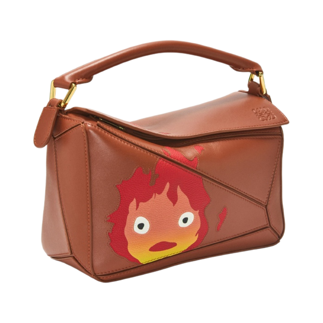 로에베 x 하울의 움직이는 성 캘시퍼 스몰 퍼즐백 사틴 카프스킨 러스트(Loewe x Howl's Moving Castle Calcifer Small Puzzle Bag in Satin Calfskin Rust) - 2