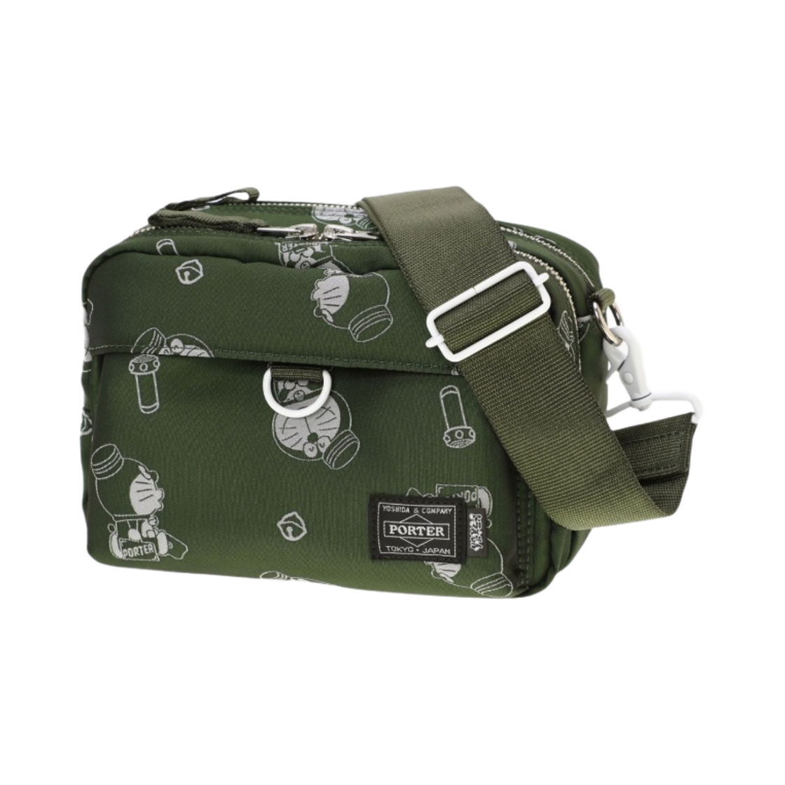 포터 x 도라에몽 숄더백 올리브 (오리지널 캔 뱃지 포함)(Porter x Doraemon Shoulder Bag Olive (With Original Can Badge)) - 1