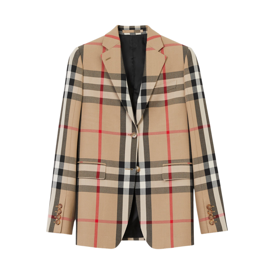 (W) 버버리 체크 울 코튼 자카드 테일러드 자켓 아카이브 베이지((W) Burberry Check Wool Cotton Jacquard Tailored Jacket Archive Beige) - 1