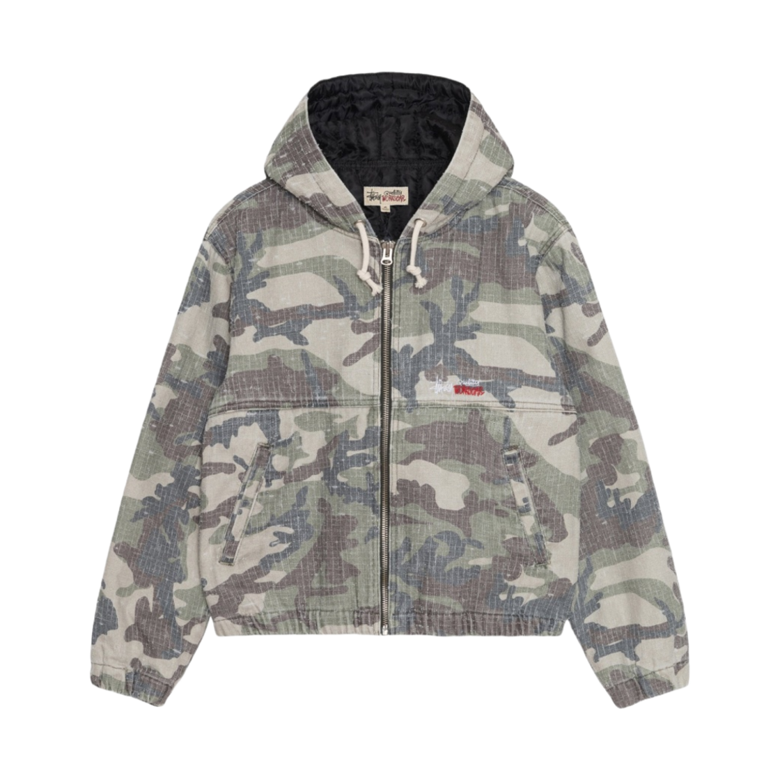 스투시 워크 자켓 카모 캔버스 니들펀치 우드랜드 카모 | Stussy