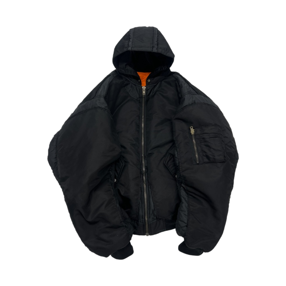 GR22FWMJ13BK Project G/R Reworked Hooded Bomber Jacket Black