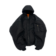 Project G/R Reworked Hooded Bomber Jacket Black