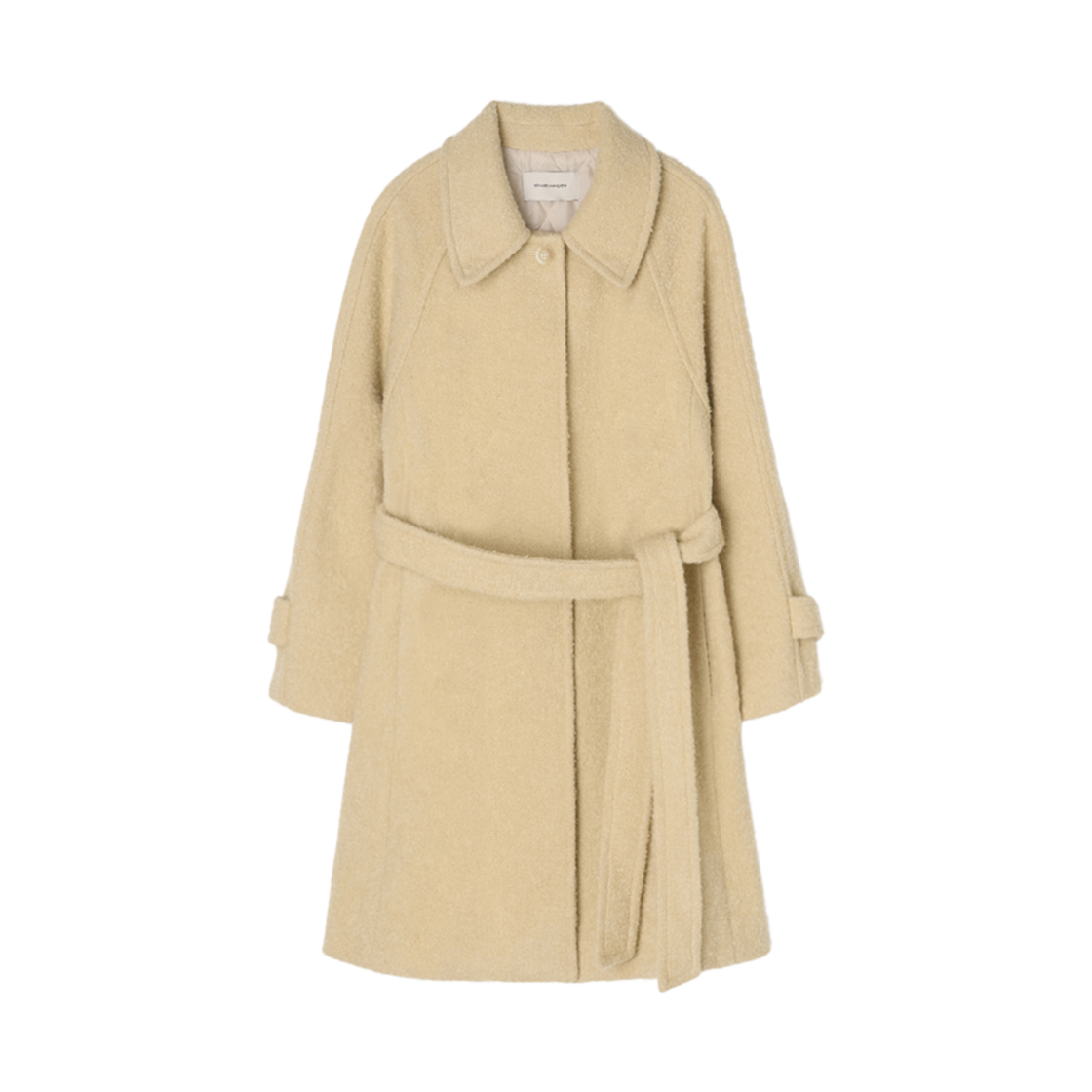 비뮤즈맨션 라글란 부클 하프 코트 버터 베이지